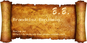 Brandeisz Benjámin névjegykártya